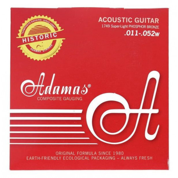 Adamas 1749 Juego Cuerdas Guitarra Acusticas Super-light .011-.052  GEWA