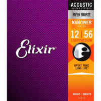 Elixir CEL11077 Acoustic String Set Nanoweb 80/20 Bronze Ml 12-56