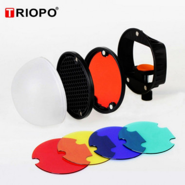 Triopo-Filtre couleur Réflecteur TR-07 Boule nid d'abeille, Kit d'accessoires photo TRIOPO