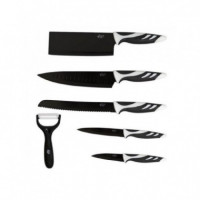 Set 6 Cuchillos Swiss Negro  CECOTEC