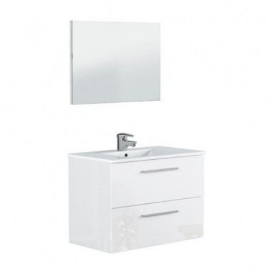 Bathroom Cabinet + Mirror Aruba Bl.gloss Bl.lacquered 57X80X45CM BENOTTI