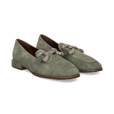 MOCCASIN LINK MOCCASIN RHINESTONE SUEDE GREEN