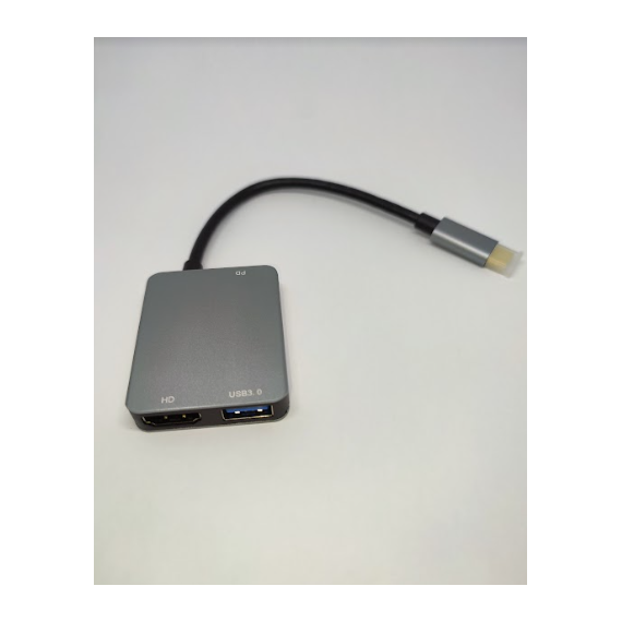 ULTRAPIX Adaptador 3 en 1 USB C con Hub HDMI (4K), USB 3.0 y USB C UPBN-019
