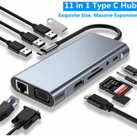 ULTRAPIX Adaptador 11 en 1  Conexión USB C  + 11 Puertos  UPBN-022