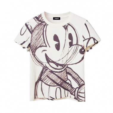 DESIGUAL Camiseta Mickey Trazos Crudo