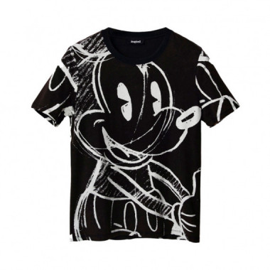 DESIGUAL Camiseta Mickey Trazos Negro