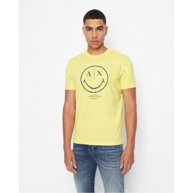Armani Exchange - T-shirt jaune avec petit visage