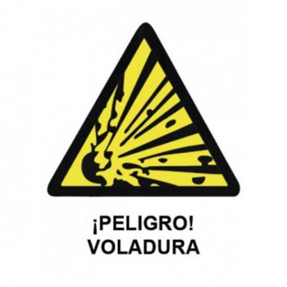 Cartel PVC 40X30 Peligro Voladuras