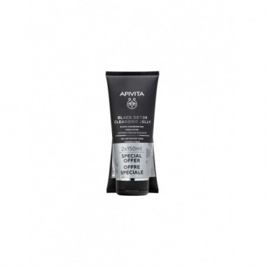 APIVITA Pack Gel Limpiador Negro Rostro y Ojos