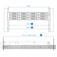 QNAP Accesorio Rack Slide Rail Kit For TVS-471U & Other 2U Series