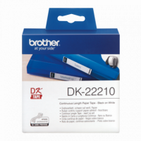 BROTHER Etiquetas DK22210  Cinta Continua de Papel Térmico (blanca). Ancho: 29 Mm. Longitud: 30,48 M