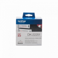 BROTHER Etiquetas DK22251 Cinta Continua de Papel Térmico con Impresión a Negro y Rojo (blanca). Anchura: 62 Mm. Largura: 15,24