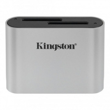 KINGSTON Workflow Sd Leitor de Cartões Type-c Black Silver KINGSTON USB3.2 GEN1 Workflow Dual-slot Sdhc/sdxc Uhs-ii Leitor de Ca