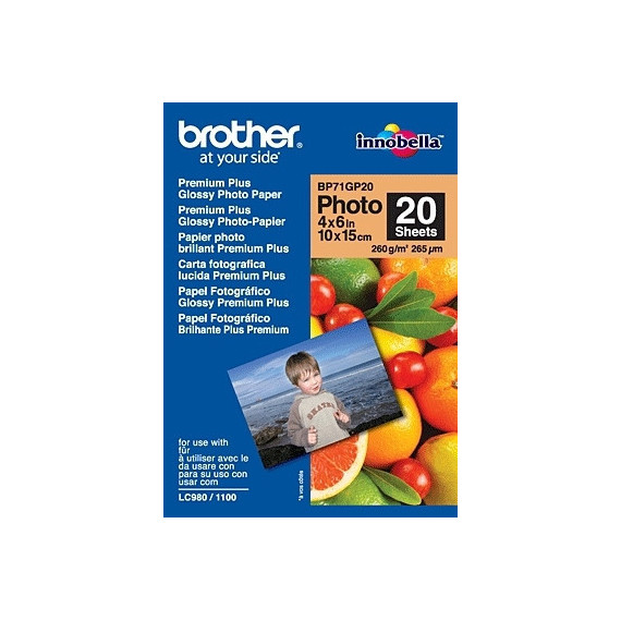 BROTHER Papel Glossy Foto 10X15 260GR 20 Hojas