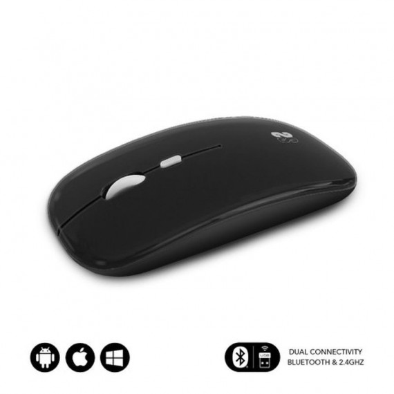 SUBBLIM Raton Optico Wireless Dual Flat Mouse Recargable Negro