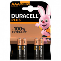 DURACELL Plus Power 100 Pila Alcalina Aaa LR03 Blister 4 Und