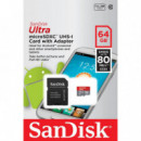 SANDISK Ultra - Tarjeta de Memoria Micro Sdhc de 64 Gb con Adaptador Sd