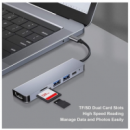 DOCK HUB USB-C 6 EN 1 HDMI 4K/2 USB 3.0/TIPO C/SD+MICRO SD BLACK