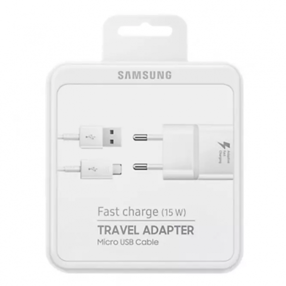 SAMSUNG Cargador EP-TA20 15W+ Cable Micro USB Blanco