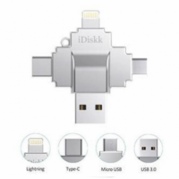 IDISKK USB 4 en 1 128GB 3.0  Type-c  Apple Lightning