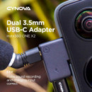 CYNOVA INSTA360 Adaptador Dual 3.5 Mm Usb-c Mic para One X2