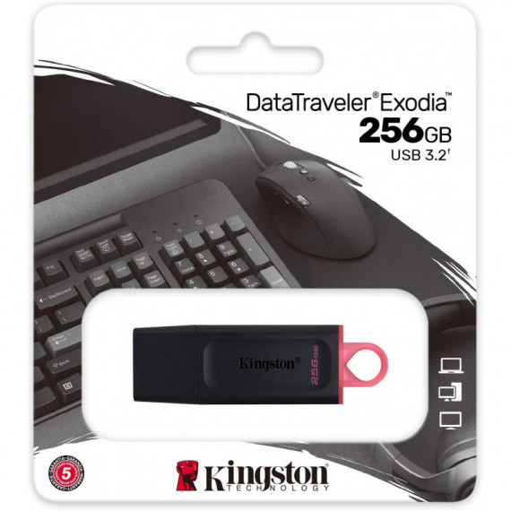KINGSTON Minidisco Pendrive Exodia Negro USB 3.2 DTX/256GB