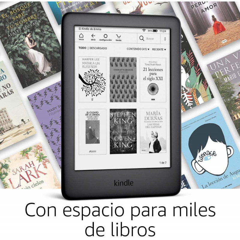 Lector  Kindle Libro Digital Sobre Fondo Blanco Foto de