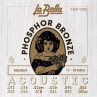 la Bella 7GP12M Juego Cuerdas Acustica 12CDS Medium 12-52 Phosphor Bronze  ENRIQUE KELLER
