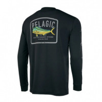 Camiseta Aquatek Game Fish Dorado Negra  PELAGIC