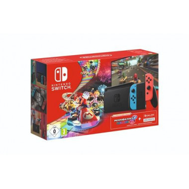 Consola NINTENDO Switch Azul /rojo Neon + Super Mario Kart 8 Digital + Suscripción 3 Meses