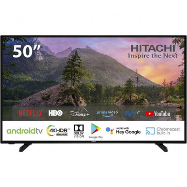 TV Led HITACHI 50 Uhd 4K USB Smart TV Android TV Wifi Bt