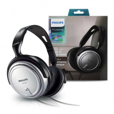 PHILIPS Auriculares  TV Cable 6.0M SHP2500 Plata