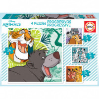 Puzzles Progresivos Disney Animals 2 12+16+20+25  EDUCA-BORRAS