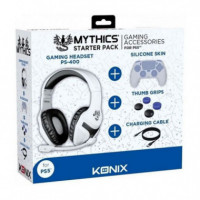 KONIX Pack Gamer PS5 Headset Gaming + Dual Base Carga + Cable de Carga