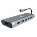 GEMBIRD Adaptador Usb-c a 8 en 1  Hub USB 3.1 + HDMI + Displayport + VGA + Pd 60W + Lector de Tarjeta + Lan + Audio