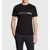 Camiseta Boss Negra Logos  HUGO