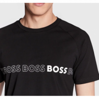 Camiseta Boss Negra Logos  HUGO