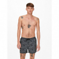 ONLY&SONS Bañadores Bañador Estampado Ted Negro