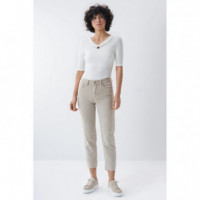 SALSA JEANS Camisetas Mujer Camiseta con Detalle de Nudo en el Escote
