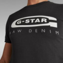 G-STAR RAW DENIM Camisetas Hombre Camiseta G-star Graphic 4 Negra
