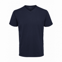SELECTED Camisetas Hombre Camiseta New Pima Cuello Pico Navy Blazer