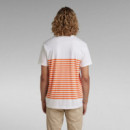 G-STAR RAW DENIM Camisetas Hombre Camiseta Placed Stripe Graphic