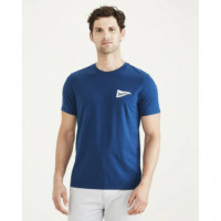 DOCKERS Camisetas Hombre Camiseta Slim Logo Poseidon Blue