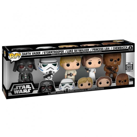 Pack 5 Funkos Pop Darth Vader Stormtrooper Luke Skywalker Leila y Chewbacca Star Wars Exclusivo  FUNKO