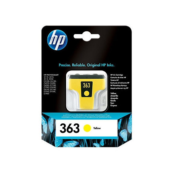 Encre jet d'encre HP n° 363 jaune Photosmart 8250 Encre jet d'encre HP n° 363 jaune Photosmart 8250