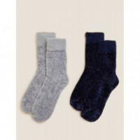 Pack 2 Calcetines de Terciopelo  MARKS AND SPENCER