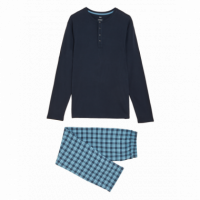 Pijama con Pantalón de Tela a Cuadros y Top de Punto  MARKS AND SPENCER