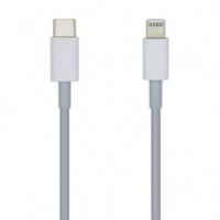 AISENS Cable USB Tipo C a Lightning 20 Cm Blanco
