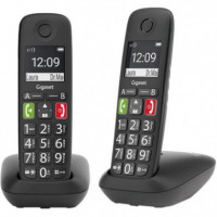GIGASET Telefono Inalambrico Dect E290 Duo Teclas Grandes Negro