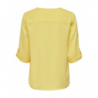 JACQUELINE DE YONG Camisetas Mujer Camiseta Divya Yellow Cream